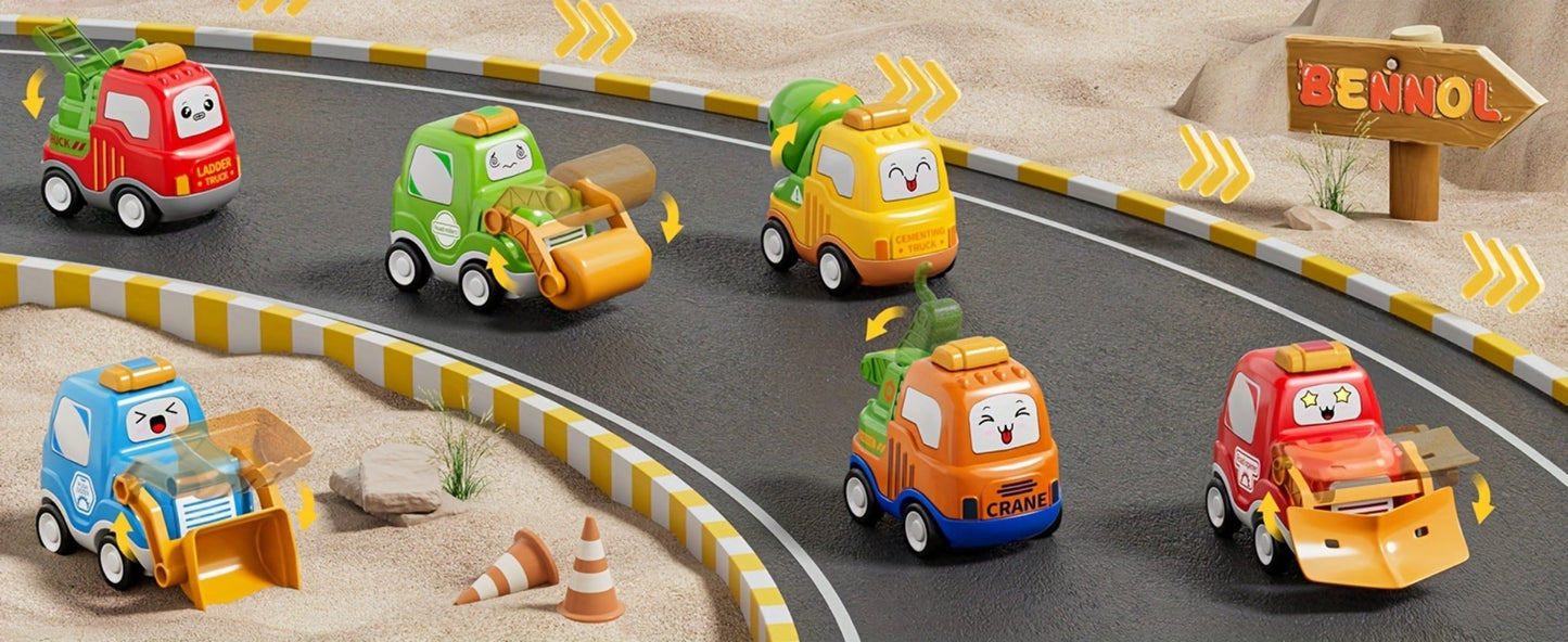Transport Construction Truck Toy for Boys, 16.9 Inch Large Carrier Truck with 6 Cars, Lights & Sounds