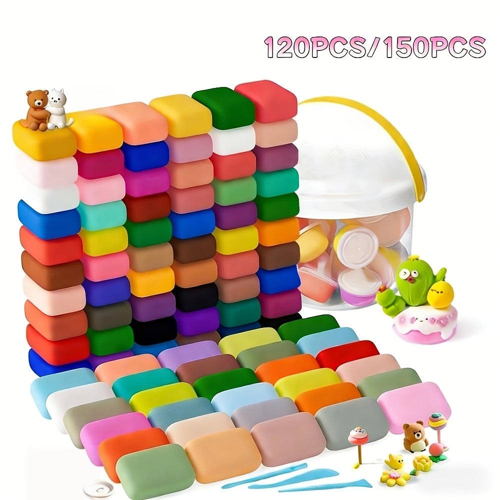 Air Dry Clay Set for Kids 120/150 Pieces, 36 Metallic Colors Ultra Light with the Listed Color, Size or Set Options for Everyday Use