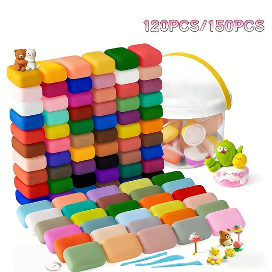 Air Dry Clay Set for Kids 120/150 Pieces, 36 Metallic Colors Ultra Light with the Listed Color, Size or Set Options for Everyday Use