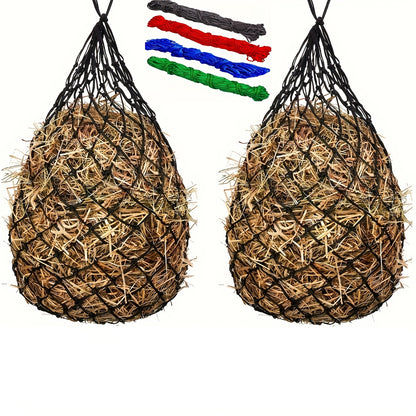 Slow Feed Hay Net for Horses 2-Pack – Durable Hay Bag Feeding Net for Horse, Sheep & Donkey | Reduces Waste & Promotes Healthy Eating