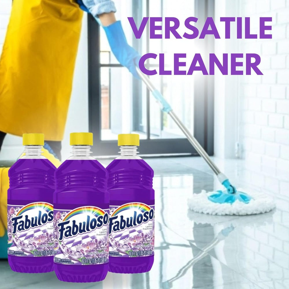 All Purpose Cleaner Lavender Scent 3 Pack (16.9 Fl Oz Each), Fabuloso Multi-Surface Floor Cleaner with Calming Lavender Fragrance