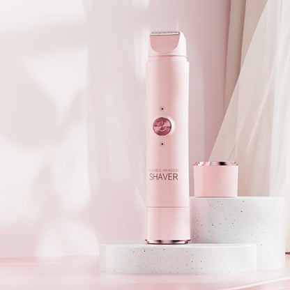 Electric Epilator for Women Double Head USB Rechargeable Hair Removal Shaver Bikini Trimmer Body Private Area Grooming Device