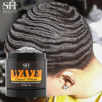 360 Wave Pomade Strong Hold Hair Styling with Jojoba Oil – Frizz Control Moisturizing Formula for Dreads Locks Twists Coily Curly Wavy Hair