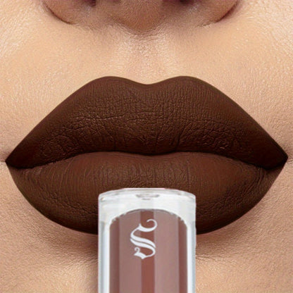 Bear Lip Glaze Set 3 Colors, Cute Bear Packaging Velvet Matte Waterproof Liquid Lipstick in Brown Pink & Red