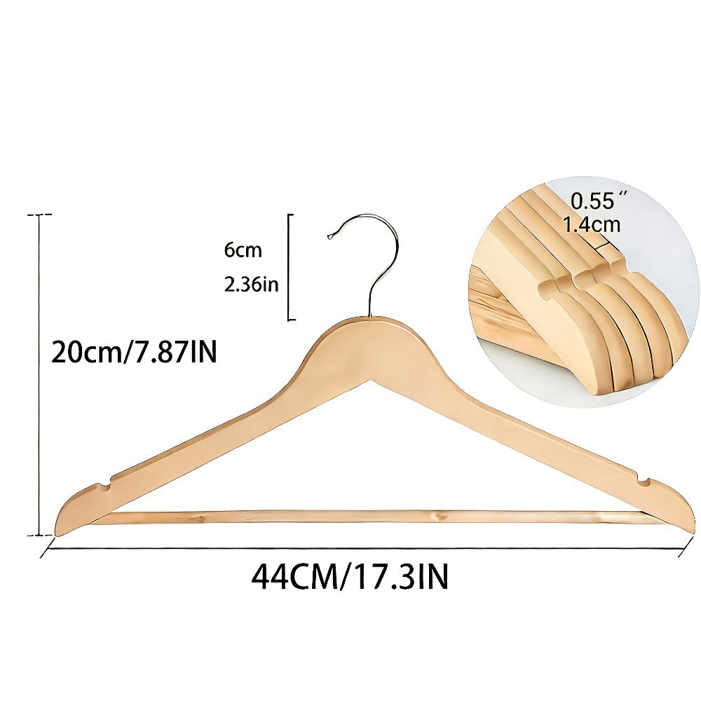 Premium Wooden Hangers with 360° Rotatable Hook & Shoulder Grooves | Slim Durable Wood Coat Suit Hangers | 10 20 30 Pack Closet Organizer