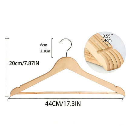 Premium Wooden Hangers with 360° Rotatable Hook & Shoulder Grooves | Slim Durable Wood Coat Suit Hangers | 10 20 30 Pack Closet Organizer