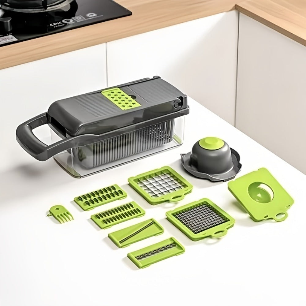 14-in-1 Vegetable Chopper and Grater with Clear Collector, Egg Separator and Upgraded Grater Checkout Option