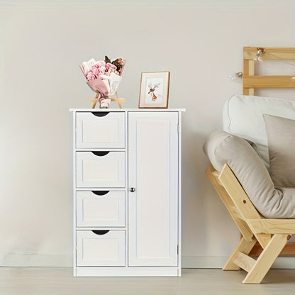 Bathroom Storage Cabinet with Drawers – Waterproof Freestanding Floor Cabinet with 4 Drawer Organizer for Bathroom, Bedroom, Living Room