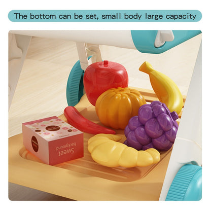 Kids Pretend Play Shopping Cart Toy Set with Realistic Food & Grocery Accessories, Supermarket Role Play for Toddlers Girls Boys Ages 3+