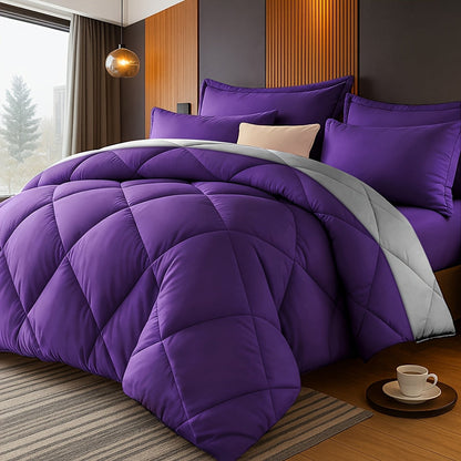 Comforter Set 2/3 Piece – Diamond Grid Quilted Down Alternative Comforter with Pillowcases, Soft Microfiber Breathable All Season Bedding