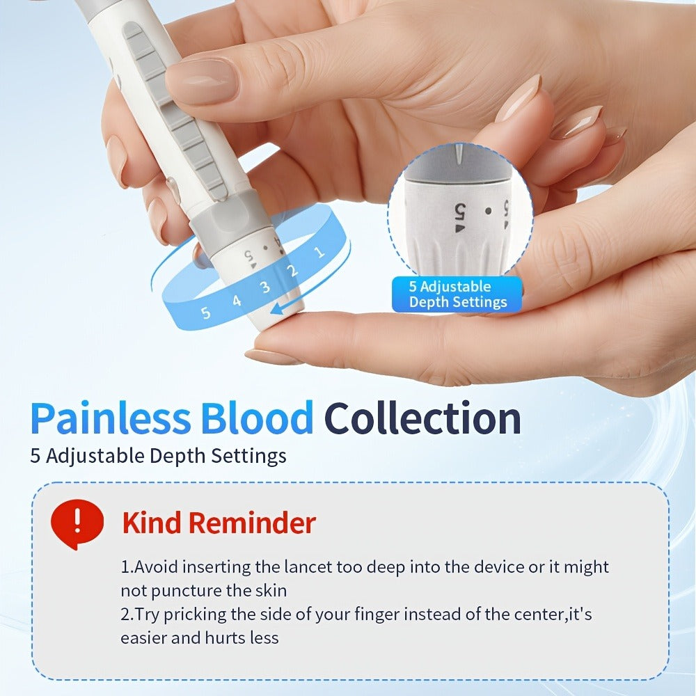 Blood Glucose Monitor Kit with 50 Test Strips & 50 Lancets - High Precision Glucometer Set for Home & Travel Diabetes Testing
