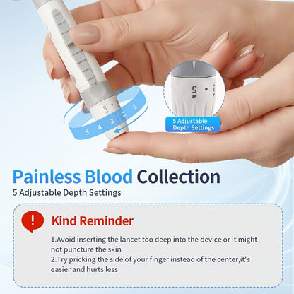 Blood Glucose Monitor Kit with 50 Test Strips & 50 Lancets - High Precision Glucometer Set for Home & Travel Diabetes Testing