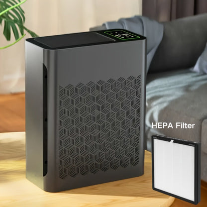 Air Purifier with HEPA Filter, PM2.5 Display, Air Sensor, Auto Mode, Timer and Two Color Options