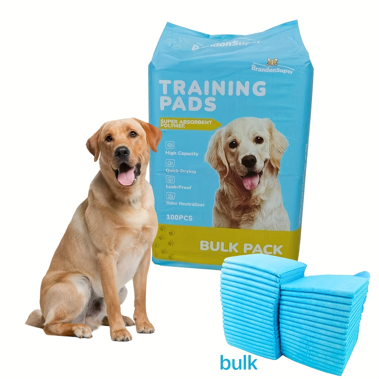 Disposable Dog Pee Pads XXXL Oversized – 6-Layer Waterproof & Odor-Resistant Training Pads for Small & Large Dogs