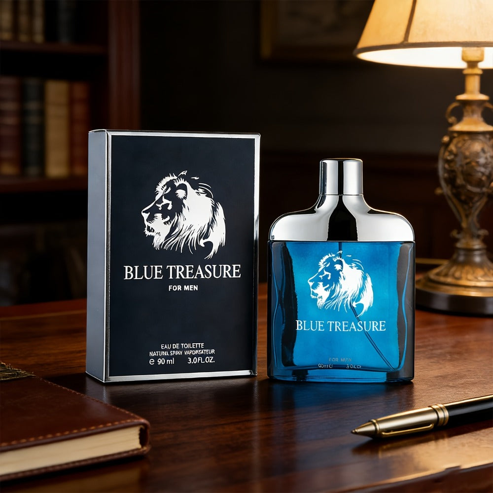 Eau de Parfum Men 90ml Cologne Spray Deep Blue Aquatic Scent Luxury Fragrance for Daily Wear Date Night Holiday Gift for Him 3.04 Fl Oz