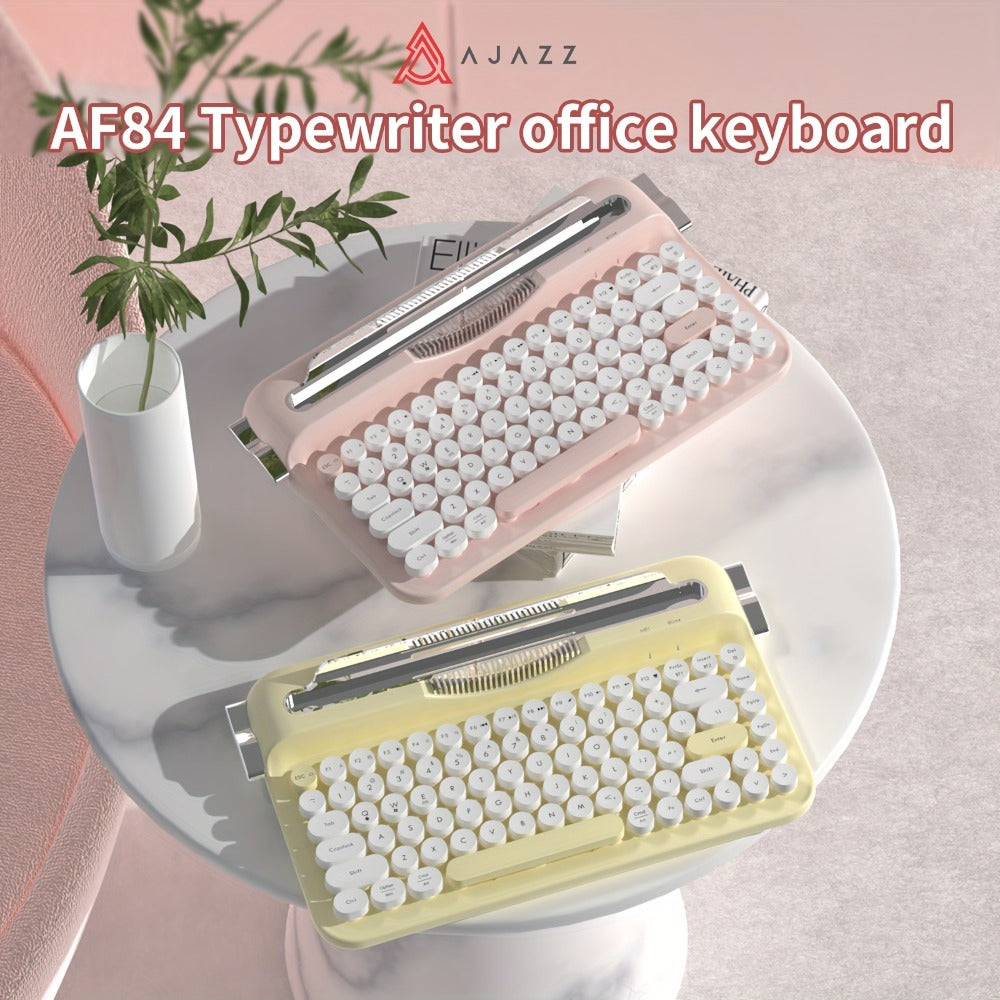 Retro Wireless Keyboard AJAZZ AF84 2.4G Dual-Mode, 84 Keys, Type-C Charging, Built-In Phone Stand