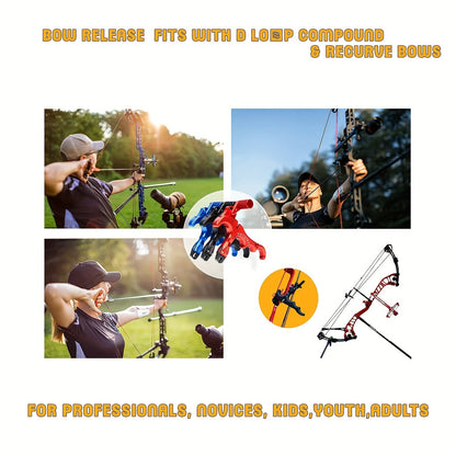 Archery Bow Release Aid for Compound Bow – 360° Rotating Aluminum Thumb Trigger Wrist Strap Release with Adjustable Sensitivity for Hunting