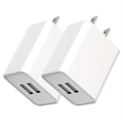 USB Wall Charger Cube Multi-Pack 2/3/4-Pack Dual Port 5V 2.1A with Short Circuit Protection