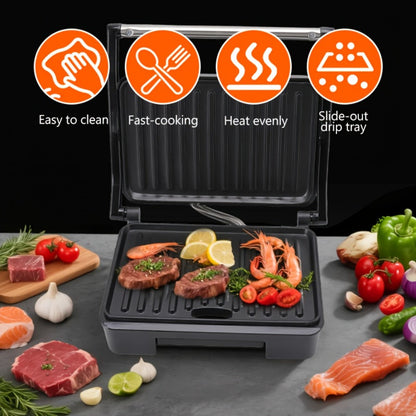 Electric Panini Press Grill Double-Sided Heating Sandwich Maker Waffle Iron Steak Grill Indoor for Grilling, Camping and Outdoor Meals