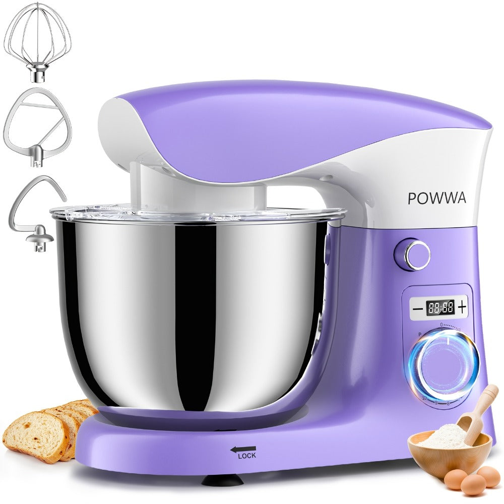 Stand Mixer 6.5 Qt Electric Kitchen Mixer 10-Speed Dough Mixer with Whisk Beater Dough Hook for Home Cooking, Dining and Outdoor Meals
