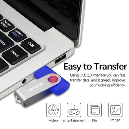 USB Flash Drive KOOTION Five-Pack USB 2.0 Swivel Memory Sticks in Five Colors with 4GB to 64GB Options