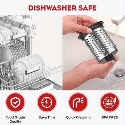 Stainless Steel Slicer Shredder Attachment for Stand Mixers with 4 Blades for Entryways, Bedrooms and Living Spaces
