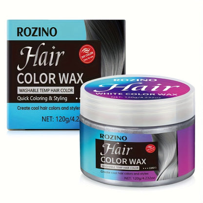 ROZINO Grey Hair Color Wax 3-in-1 Color Style & Fix – Vitamins & Protein Formula, Hides Grey Instantly, Natural Volume, Easy Wash