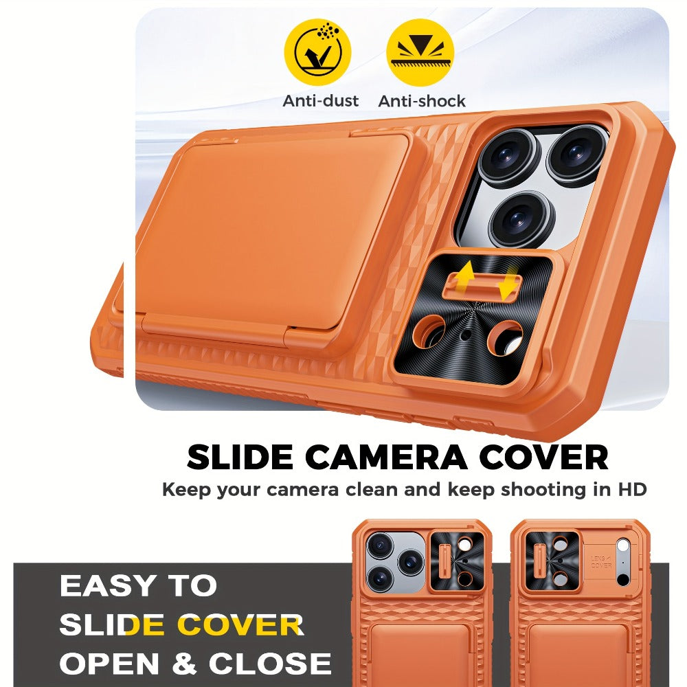 iPhone 17 Pro Max Wallet Case with Lanyard, 4-5 Card Holder, Sliding Lens Cover & Camera Control Button – Premium Protective Wallet Phone