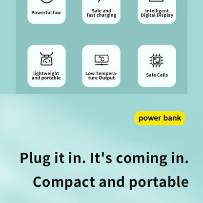 Mini Power Bank 5000mAh with Built-in USB-C Connector Fast Charging, Ultra-Compact Pocket Portable Charger for iPhone Android Samsung