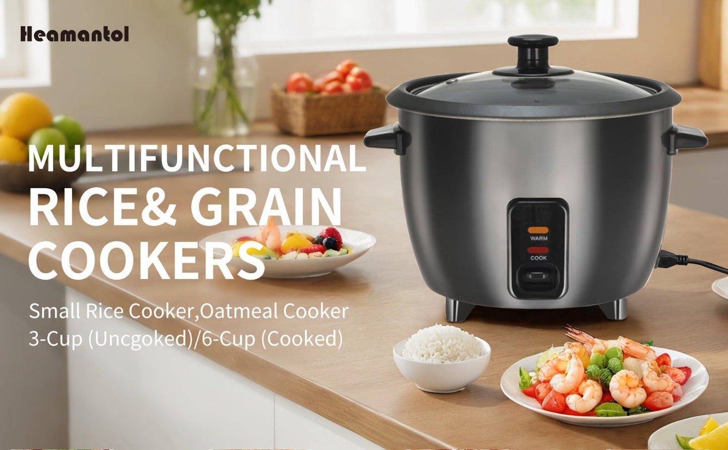 Rice Cooker & Yogurt Maker 1.5Qt, 6-Cup Non-Stick Electric Rice Cooker with Auto Keep, One-Touch