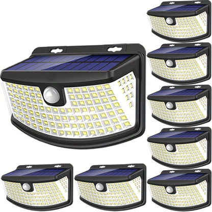 Solar Step Lights Outdoor 120 LED Motion Sensor, 270° Wide Angle Wall Light with 3 Modes, Solar Powered Stair Light for Pathway