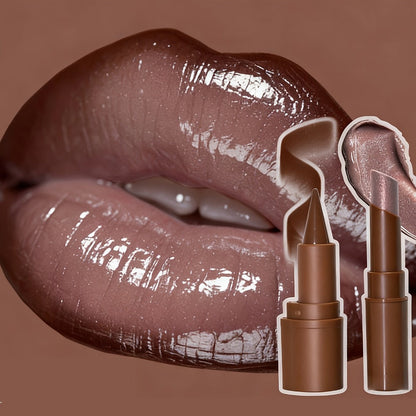 Metallic Lipstick & Lip Liner Pen Set for Women, 3D Full Lip Shape High-Shine Glossy Finish, Smudge-Proof All-Day Wear