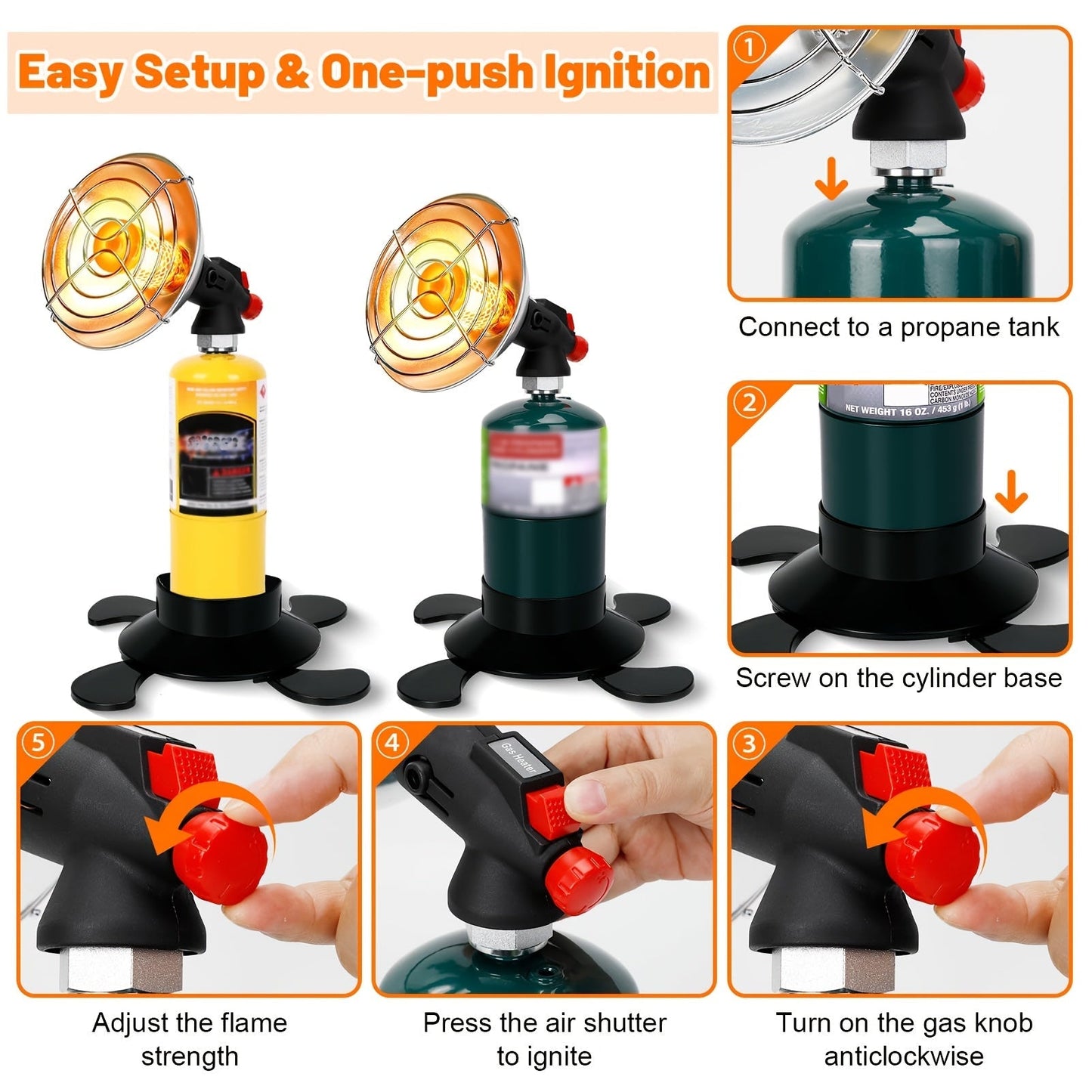 Propane Heater, Portable Camping Tent Ice Fishing Hunting Patio Garage for Garden, Patio and Yard Use