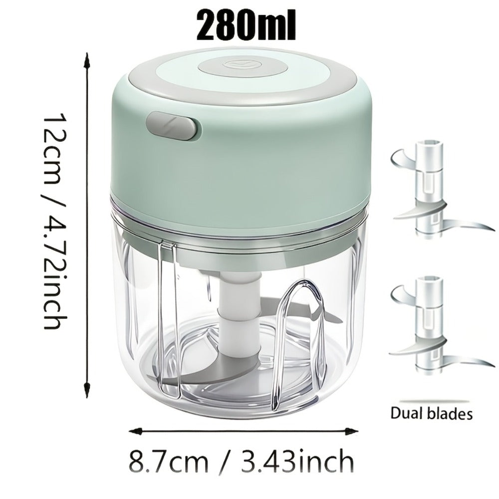Mini Food Processor USB Rechargeable Electric Chopper 9.47oz, Portable Wireless Meat Grinder & Blender for Garlic