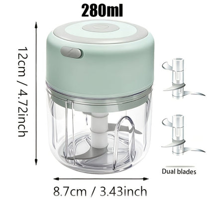 Mini Food Processor USB Rechargeable Electric Chopper 9.47oz, Portable Wireless Meat Grinder & Blender for Garlic