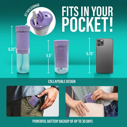 Compact Water Flosser Portable Travel Oral Irrigator, Collapsible 290ml Tank, 4 Flossing Modes, 1800 Pulses/Min
