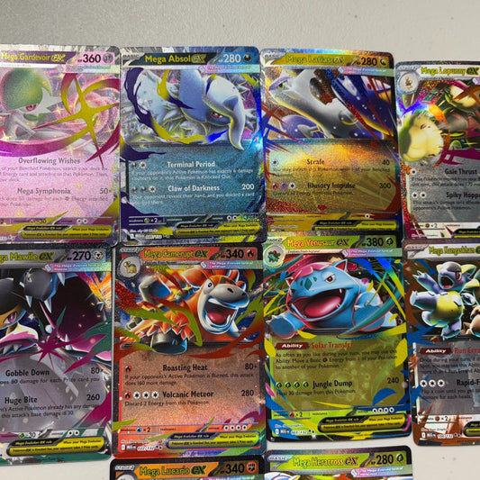 Pokemon MEGA EX Card Lot 3-Card Bundle, All Mega EX, Authentic Holographic TCG Cards Assorted Sets