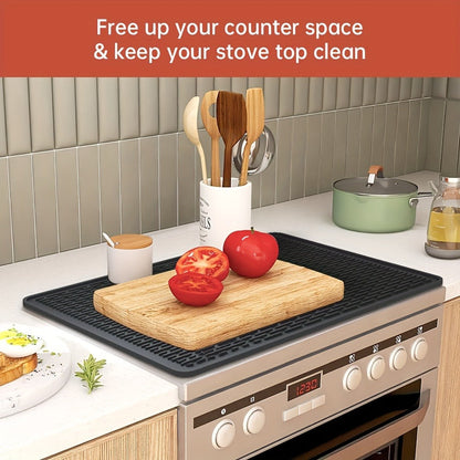 Silicone Stove Top Cover Mat 28"x20" – Heat Resistant Electric Stove Protector for Ceramic Glass Cooktop, Non-Slip Scratch Guard