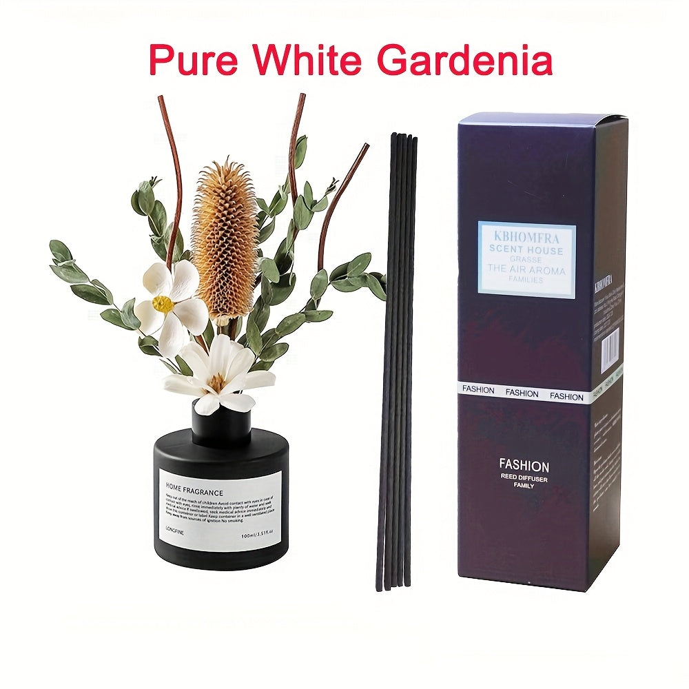 Reed Diffuser with Real Flowers & Essential Oil - Home Fragrance Scent Sticks for Bedroom Bathroom Living Room