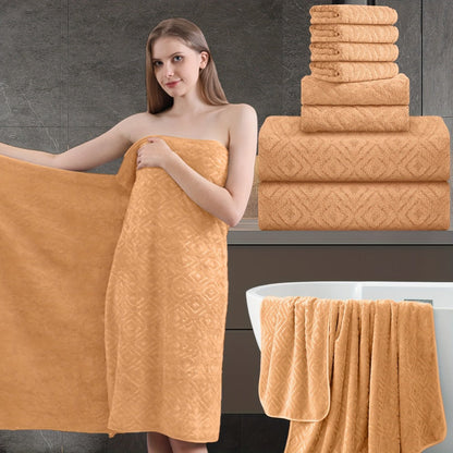Bath Hand Towels, Towel Set 8 Piece 700GSM with 2 Bath Towels, 2 Hand Towels and 4 Washcloths in 16 Colors for Home and Guest Use