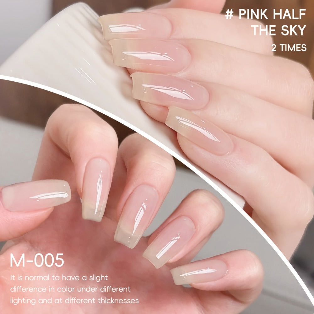 Gel Nail Polish 4-Piece Nude-Pink Frame-Bottle Set with Opaque Shades 05, 06, 08 and 17 for Manicures