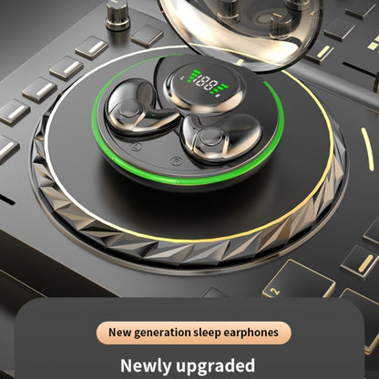 Low-Profile Round-Case Mini Sleep Earbuds with Digital Battery Display in Black, Khaki or White