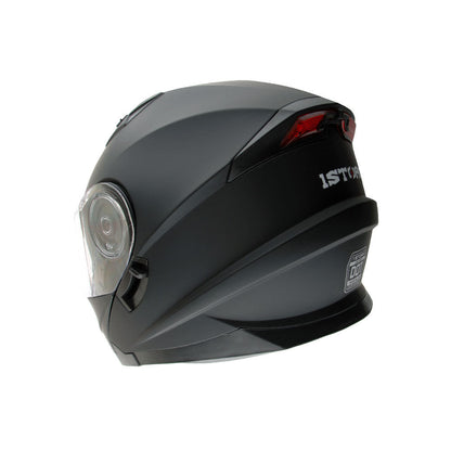 Motorcycle Helmet Modular Flip-Up Design with Dual Visors, Optional Three-Mode LED Tail Light and S-XL Sizes