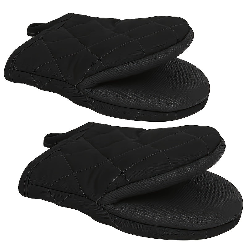 Oven Mitts 2 Pack Heat Resistant Kitchen Gloves – Multi-Ply Durable Cooking Baking Gloves Food for Grilling, Camping and Outdoor Meals