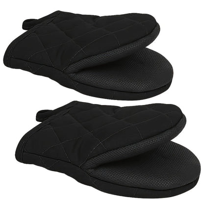 Oven Mitts 2 Pack Heat Resistant Kitchen Gloves – Multi-Ply Durable Cooking Baking Gloves Food for Grilling, Camping and Outdoor Meals