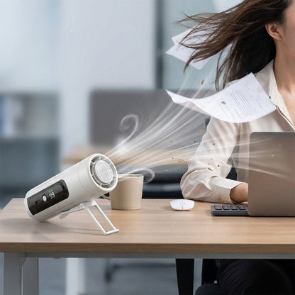 Handheld Fan with Metal Contact Plate, Five Speeds, 20, 000 RPM Label, Type-C Charging and Display