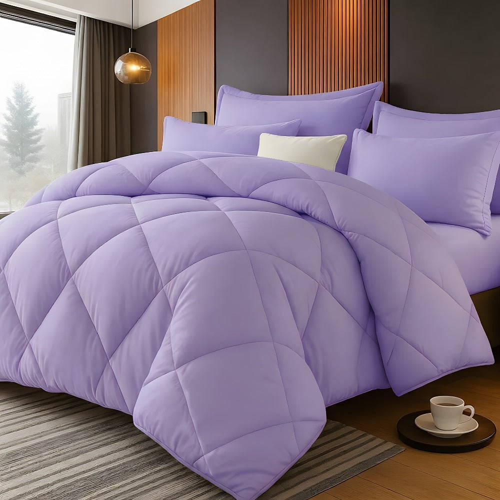 Comforter Set 2/3 Piece – Diamond Grid Quilted Down Alternative Comforter with Pillowcases, Soft Microfiber Breathable All Season Bedding