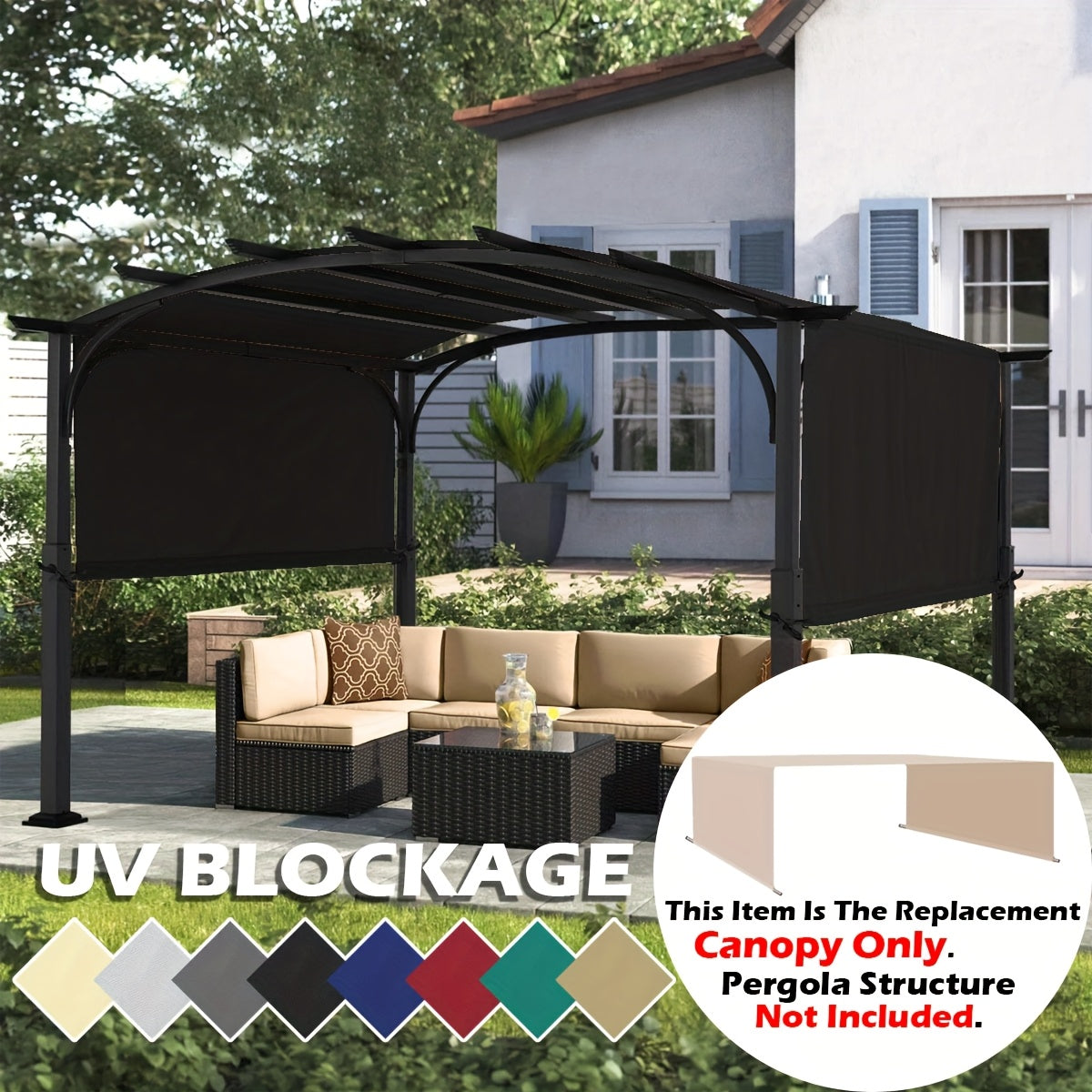 Pergola Canopy, Outdoor Patio Shade Replacement for Garden, Patio and Yard Use, with the Listed Configuration
