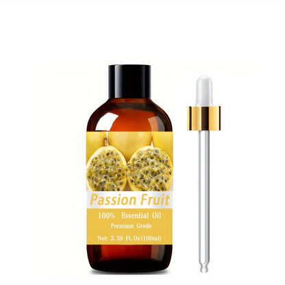 Essential Oil Passion Fruit Tropical Fruity Aroma in 100ml Bottle for Aromatherapy, Massage and Meditation