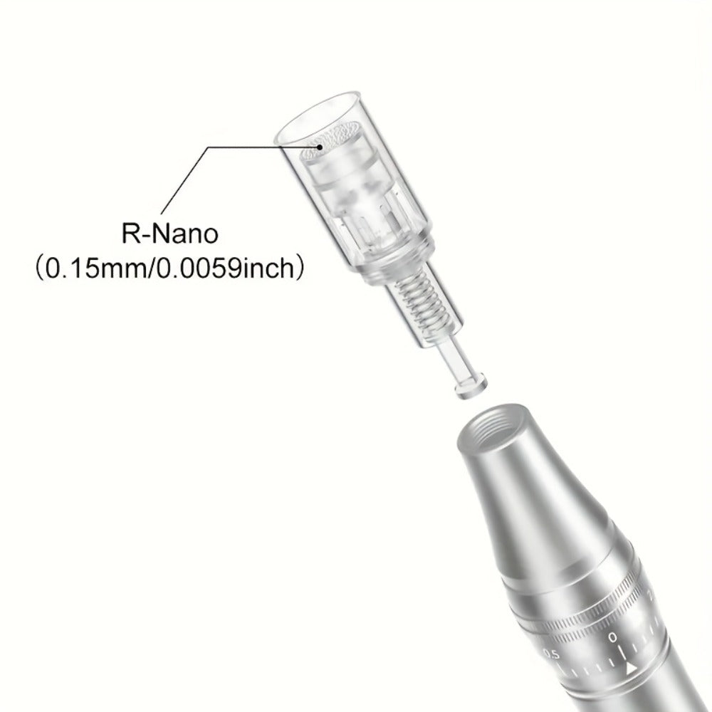 Microneedling Cartridges 10pcs Replacement Needle Tips for Derma Pen, 12 Pin 36 Pin R-Nano 0.25mm Screw-Lock
